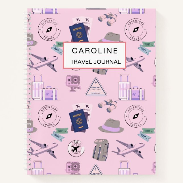 Travel Journal For Her Custom Text (Front)