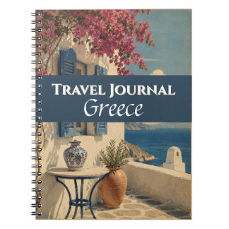 Travel Journal Greece Blue Customisable