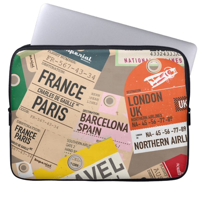 Travel journal laptop sleeve (Front)