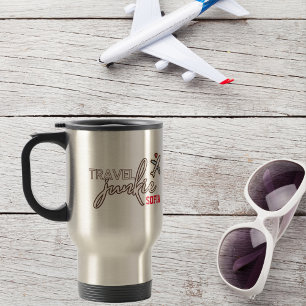 Travel Junkie Aeroplane Minimalist Personalised Travel Mug