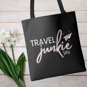 Travel Junkie, Girls Weekend Trip Personalised Tote Bag