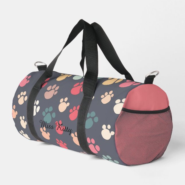 Travel Large Colourful Pet Paws Print Cut Sew Bag (Right Corner)