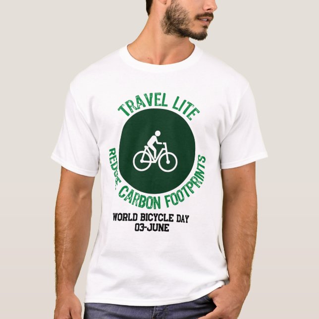 Travel Lite, Reduce Carbon Footprints.w T-Shirt (Front)
