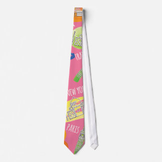 Travel Locations Pattern Tie