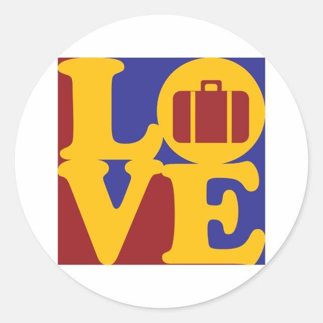 Travel Love Classic Round Sticker (Front)