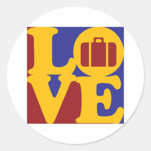 Travel Love Classic Round Sticker