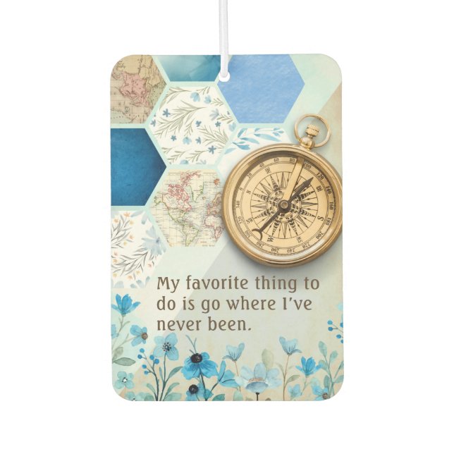 Travel Lover | Golden Compass Air Freshener (Front)