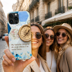Travel Lover   Golden Compass iPhone 13 Pro Max Case