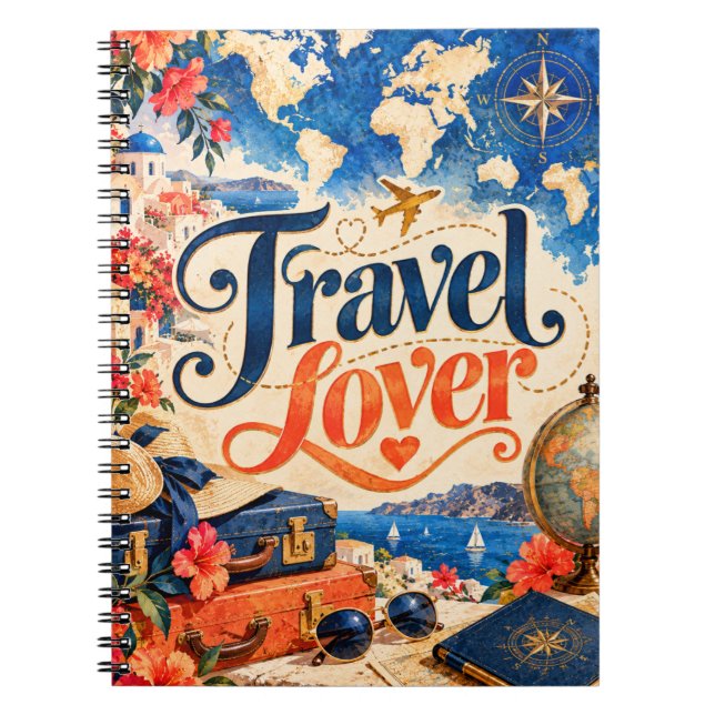 Travel Lover World Map Notebook (Front)