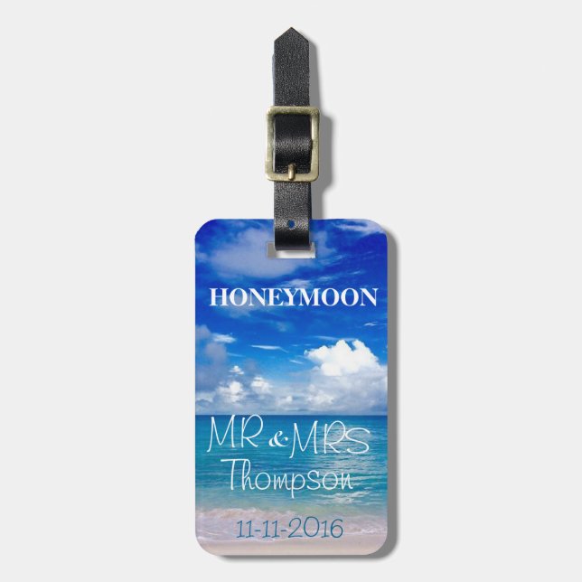 Travel | Luggage Tag | Honeymoon | Mr & Mrs (Front Vertical)