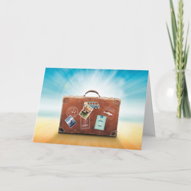 Travel Luggage, vintage Italia sticker Card (Front)