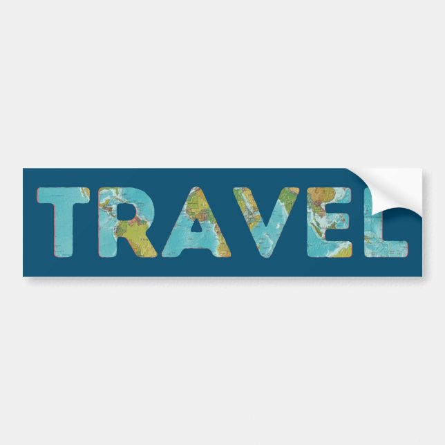 travel, lust, sayings, travelling, new, beginnings bumper sticker (Front)