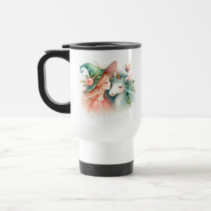 Travel Magic Witch Unicorn Watercolor On The Go Mug