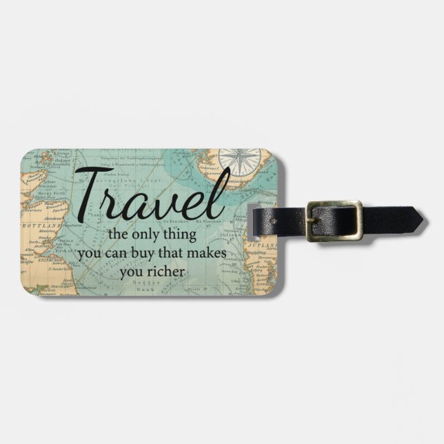 Travel Makes You Richer Luggage Tag (Front Horizontal)