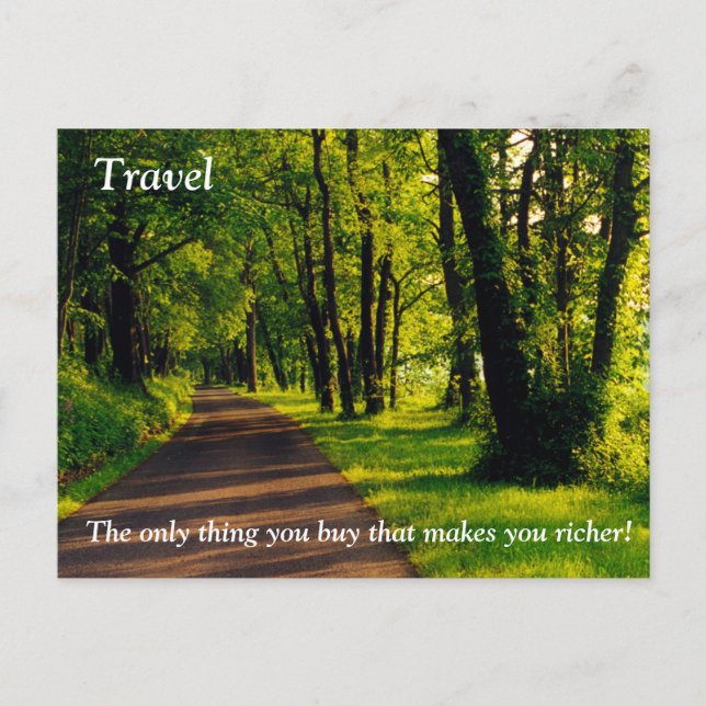 Travel makes you richer postcard (Front)