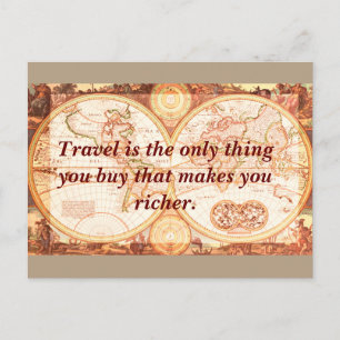 Travel makes you richer- postcard