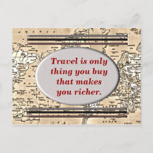 Travel makes you richer - postcard