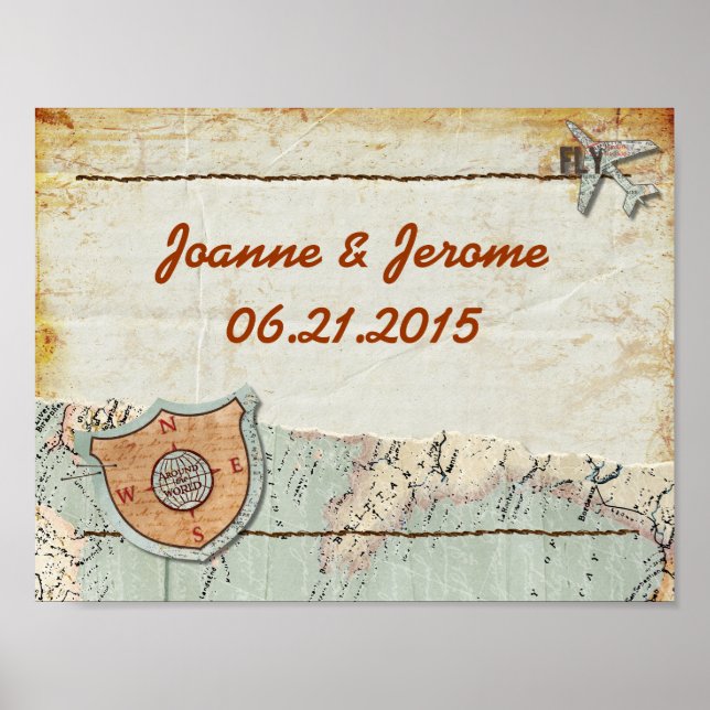 Travel Map Party Poster (Front)