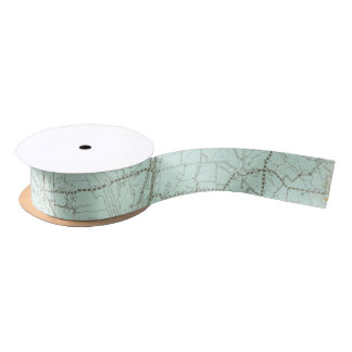 Travel Map Ribbon Satin Ribbon