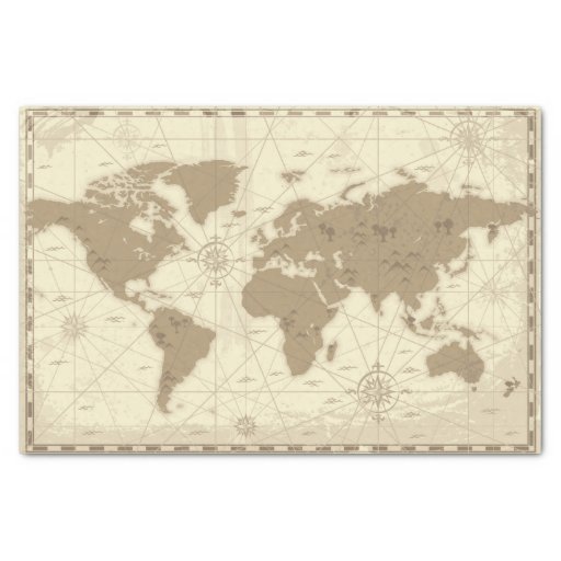 Image of Travel Map Tissue Paper