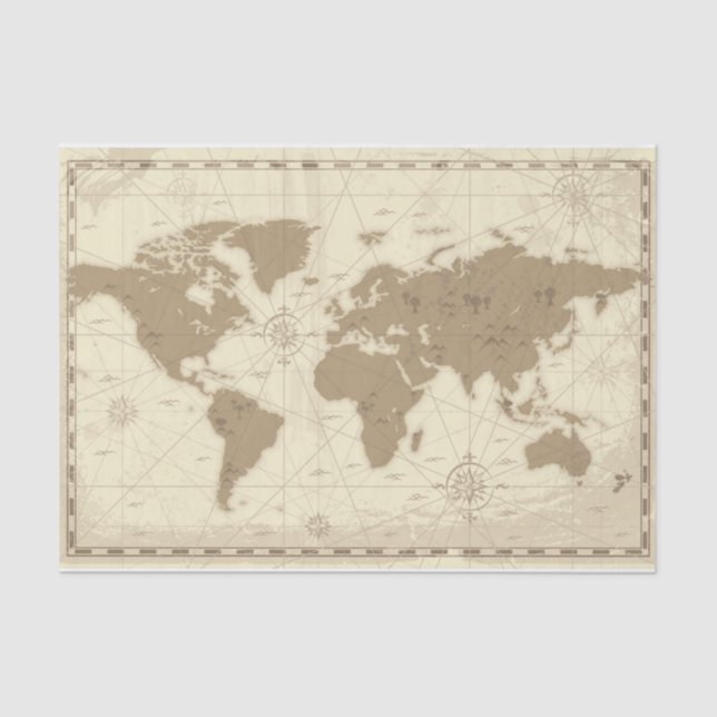 Travel Map Tissue Paper (Front)