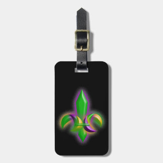 Travel Mardi Gras colours fleur de lis faux-dust  Luggage Tag