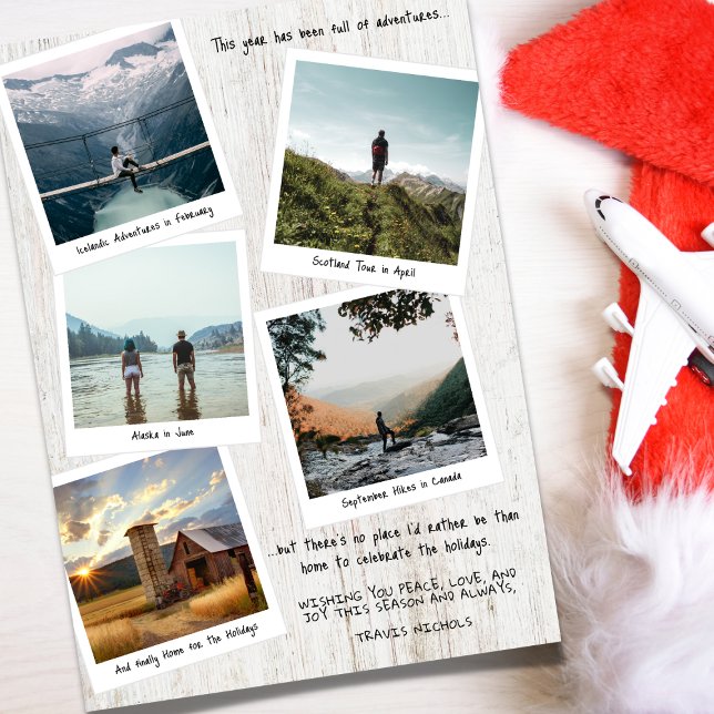 Travel Memories Photo Collage Christmas Holiday Card (Creator Uploaded)