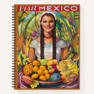 Travel Mexico bright colourful leaves tropical ba Notebook