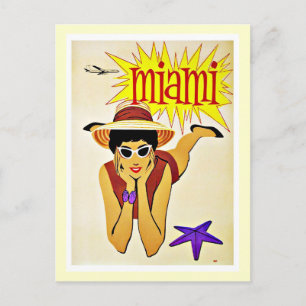 Travel Miami Florida Beach Vintage Postcard