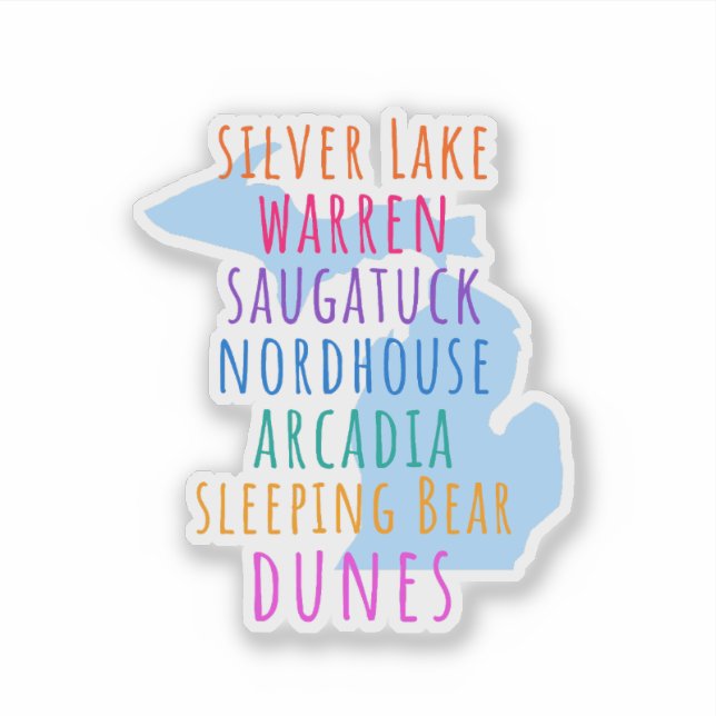 Travel Michigan Sand Dunes Theme Vinyl Sticker (Front)