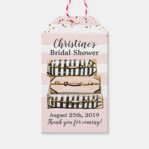 Travel Miss to Mrs Suitcase Themed Favour Gift Tag