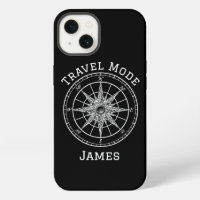 Travel Mode Typography,Vintage Compass,Minimalist