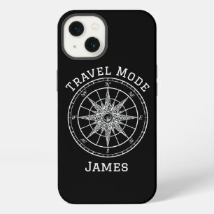 Travel Mode Typography,Vintage Compass,Minimalist iPhone 13 Case