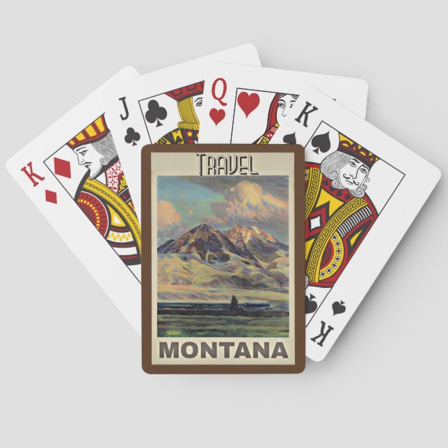 Travel Montana, vintage poster, Playing Cards (Back)