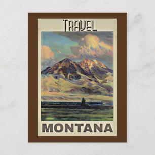 Travel Montana, vintage poster, Postcard