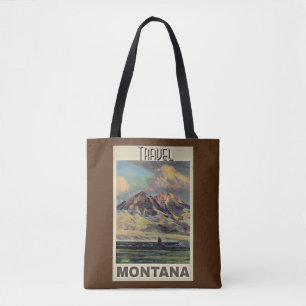 Travel Montana, vintage poster, Tote Bag