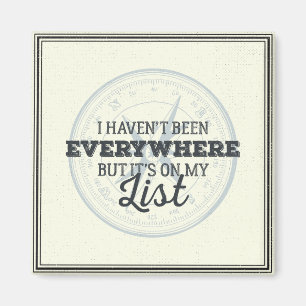 Travel more compass stamp motivational quote magnet