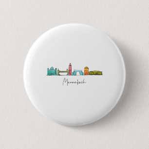 Travel Morocco Map Marrakesh Casablanca Tanjier Fe 6 Cm Round Badge