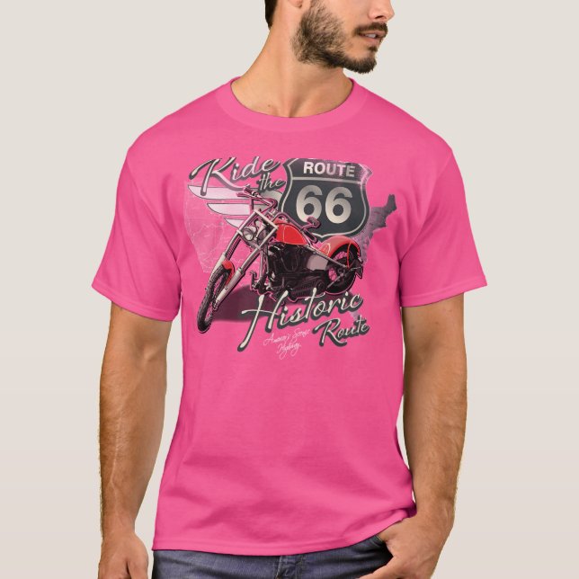 Travel - Motorcycle Ride The Historic Route 66 T-Shirt (Front)