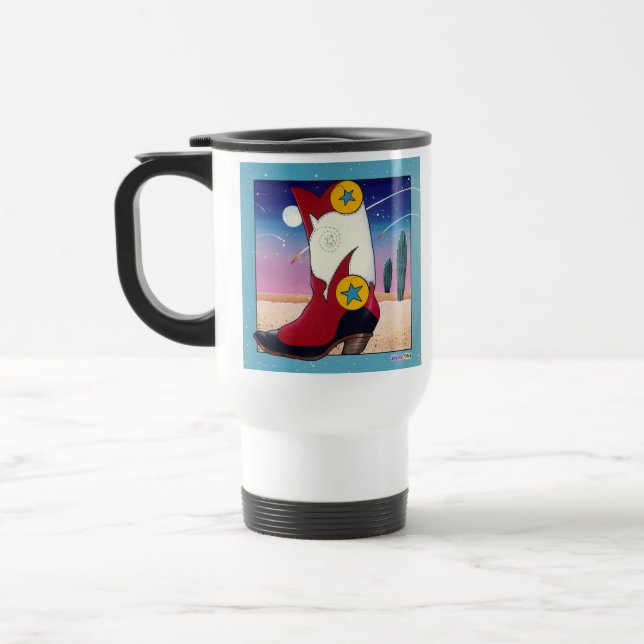 Travel Mug - Cowboy Boot, All Dressed Up (Left)