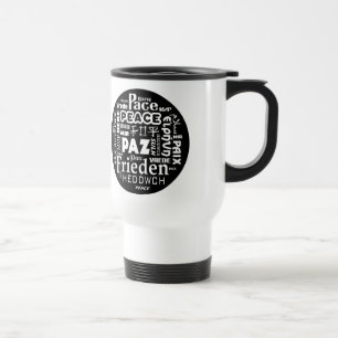 Travel mug multi language peace pax paz