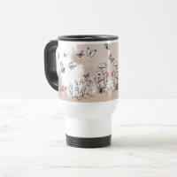 Travel Mug - Neutral Butterfly Nature Design 