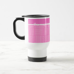 Travel Mug to Personalise: Pink and White
