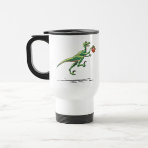 Travel Mug Velociraptor Dinosaur w/ Basketball