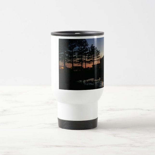 Travel mug w handle sunset photo pines East  Coast (Center)