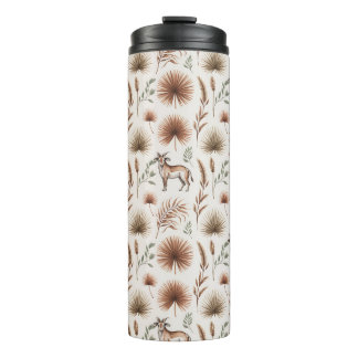 Travel mug with a pattern of brown and green