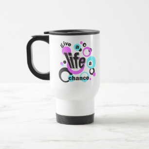 Travel mug with a pro-life message.