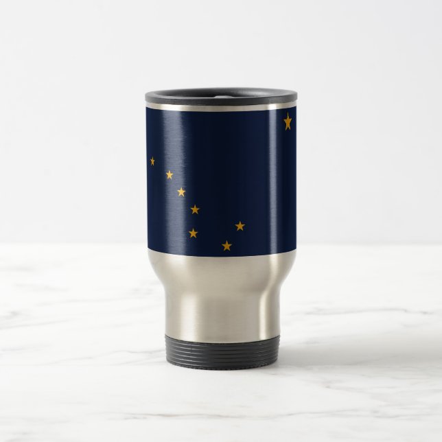 Travel Mug with Flag of  Alaska State - USA (Center)