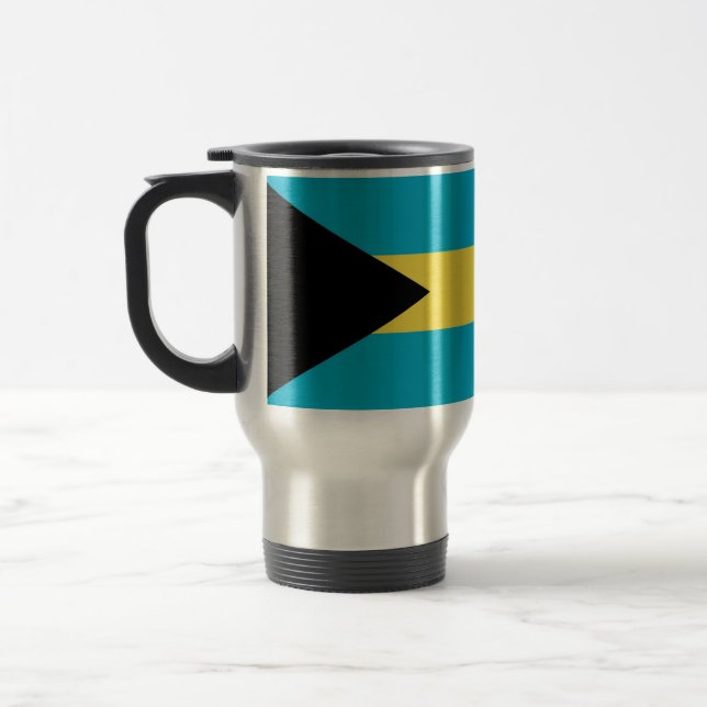 Travel Mug with Flag of Bahamas (Left)