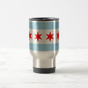 Travel Mug with Flag of  Chicago - USA